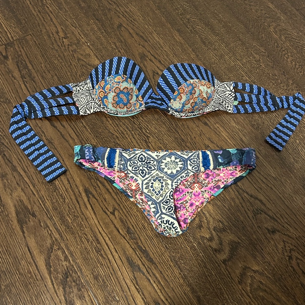 Maaji Vibrant Blue and Multicolor Bikini